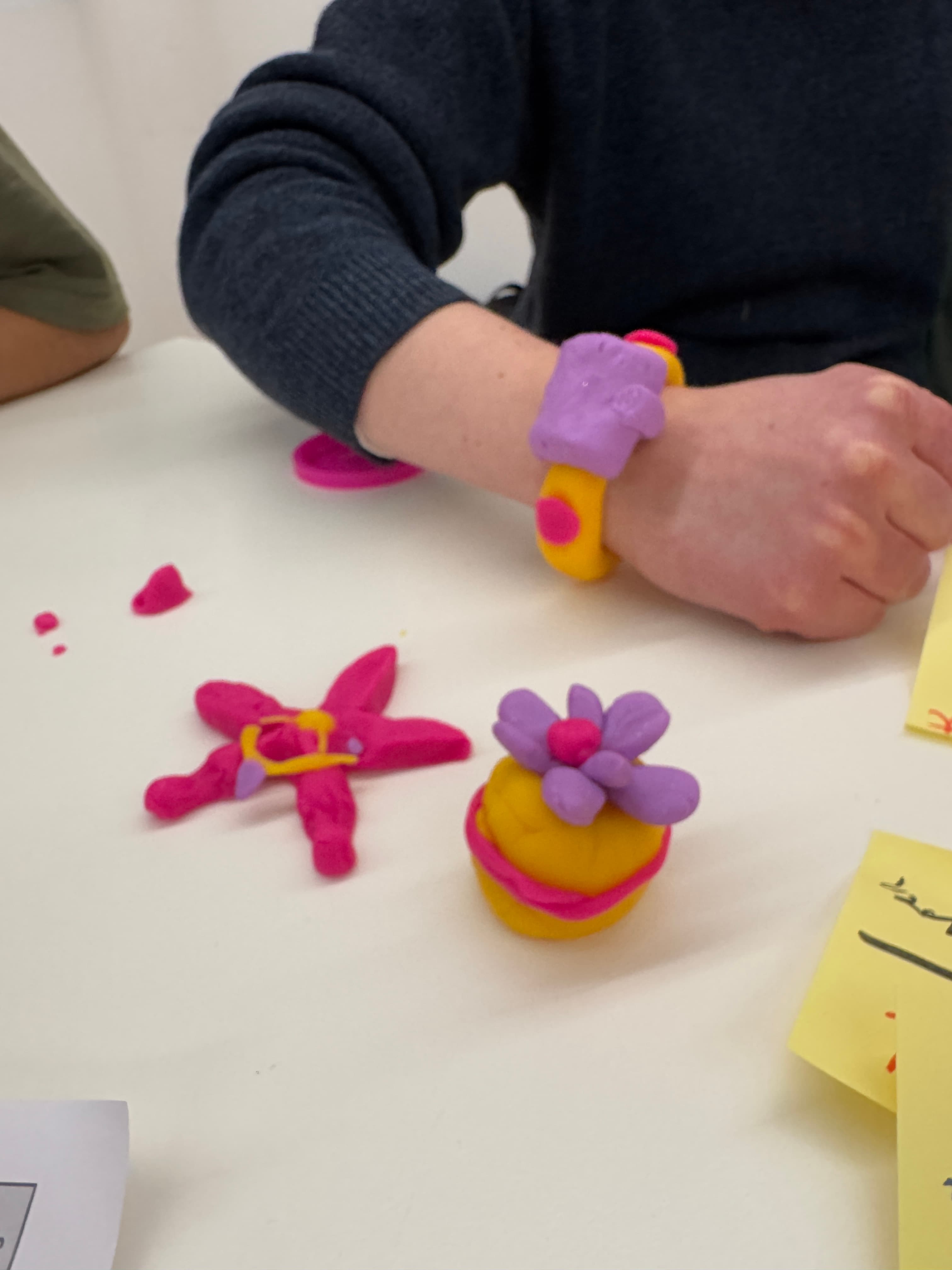 Prototype result of one group in the workshop, different options created with play-doh