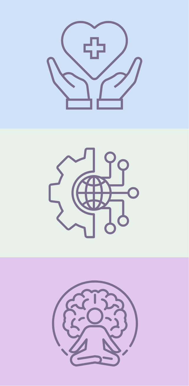 Icons related to Andrea's passion